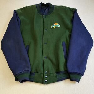 Vtg Fincorp Gatorade Varsity Jacket Mens XXL Blue Green Wool Snaps Coat Rare